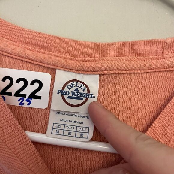 Girl Power Coral Pink USA Patriot America T Shirt M Women's Delta Pro Weight - Picture 5 of 8